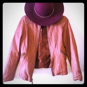 Mahogany Faux Leather Jacket